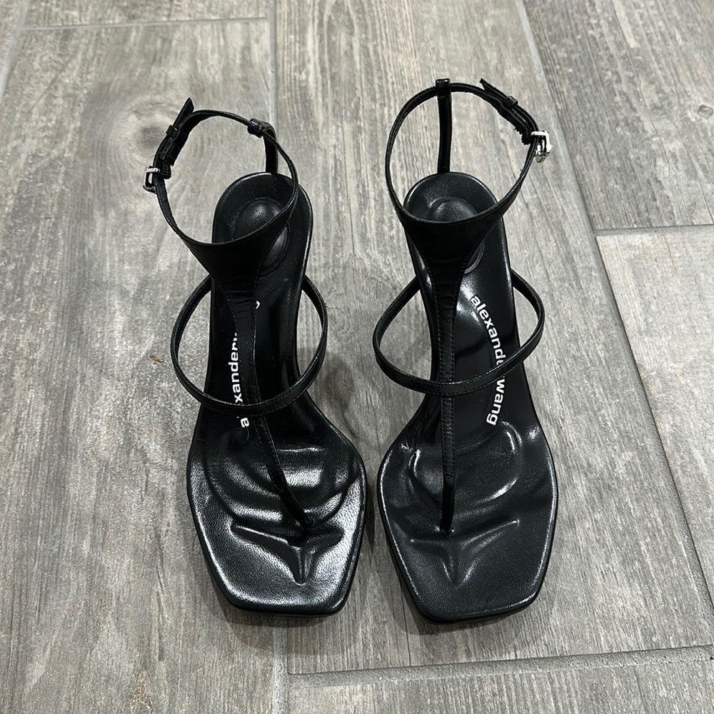 ALEXANDER WANG Black Strappy Heels.
